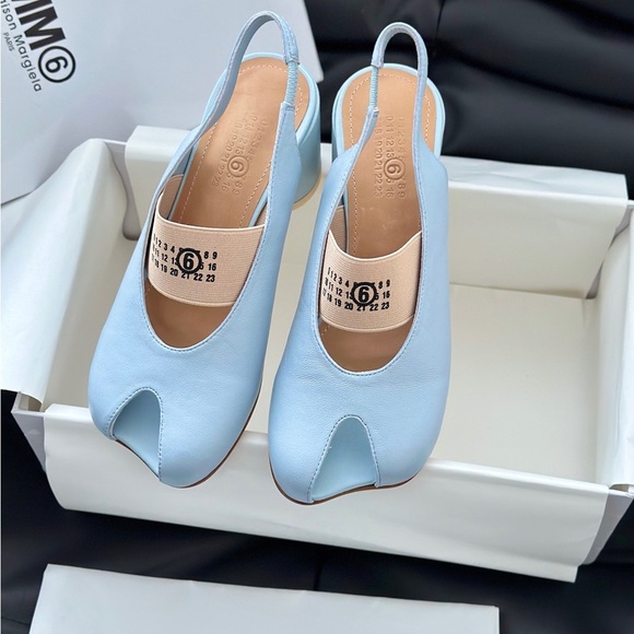 MM6 Maison Martin Margiela Sky Blue Slingback Heels - Picture 7 of 7